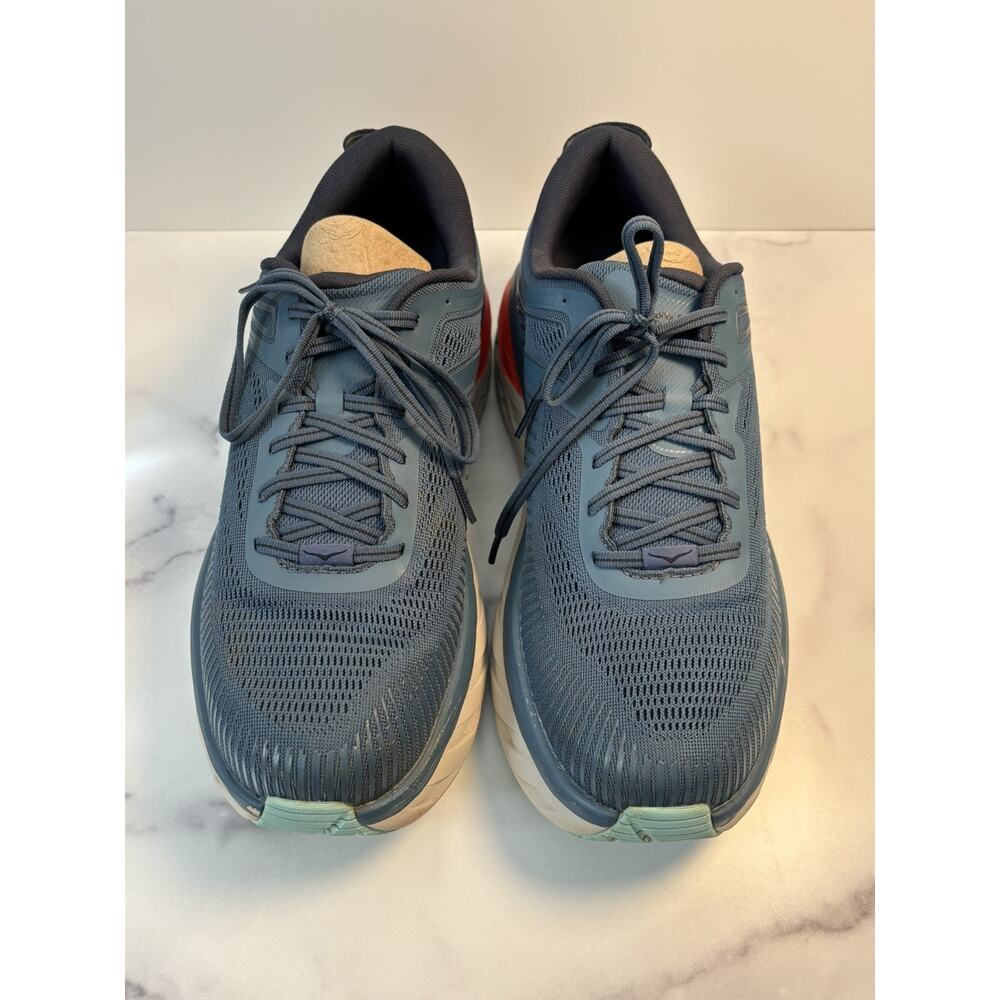 Hoka One One Bondi 7 Mens Sz 10.5 Wide Blue Running Sneakers 1110530 - Picture 9 of 12